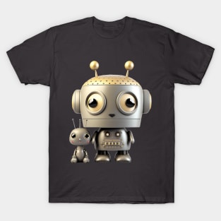 Cute Vintage Robot with Sidekick T-Shirt